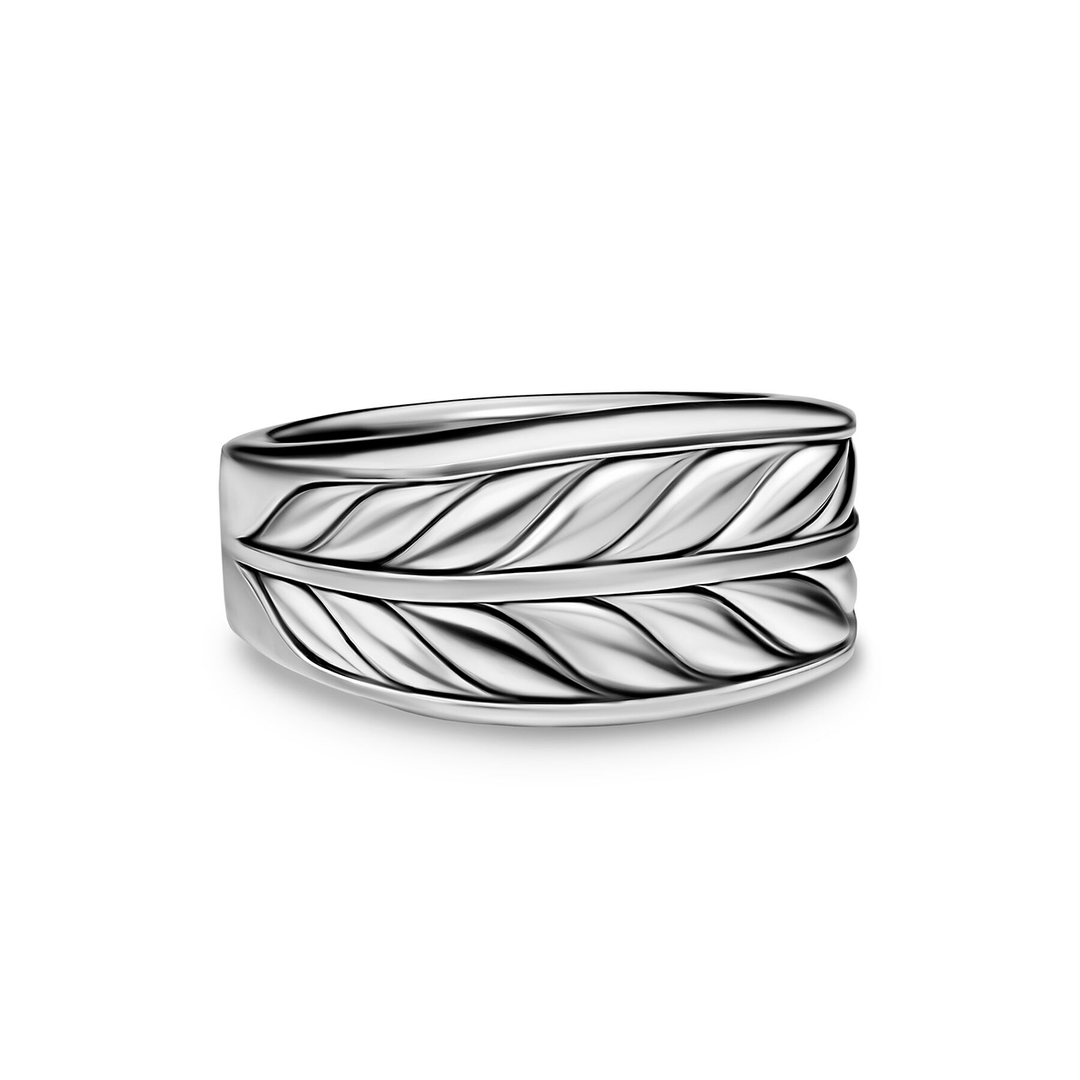 David Yurman Chevron Three Sided Signet Ring Size 10