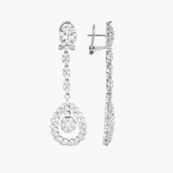 18k White Gold and Diamond Drop Earrings