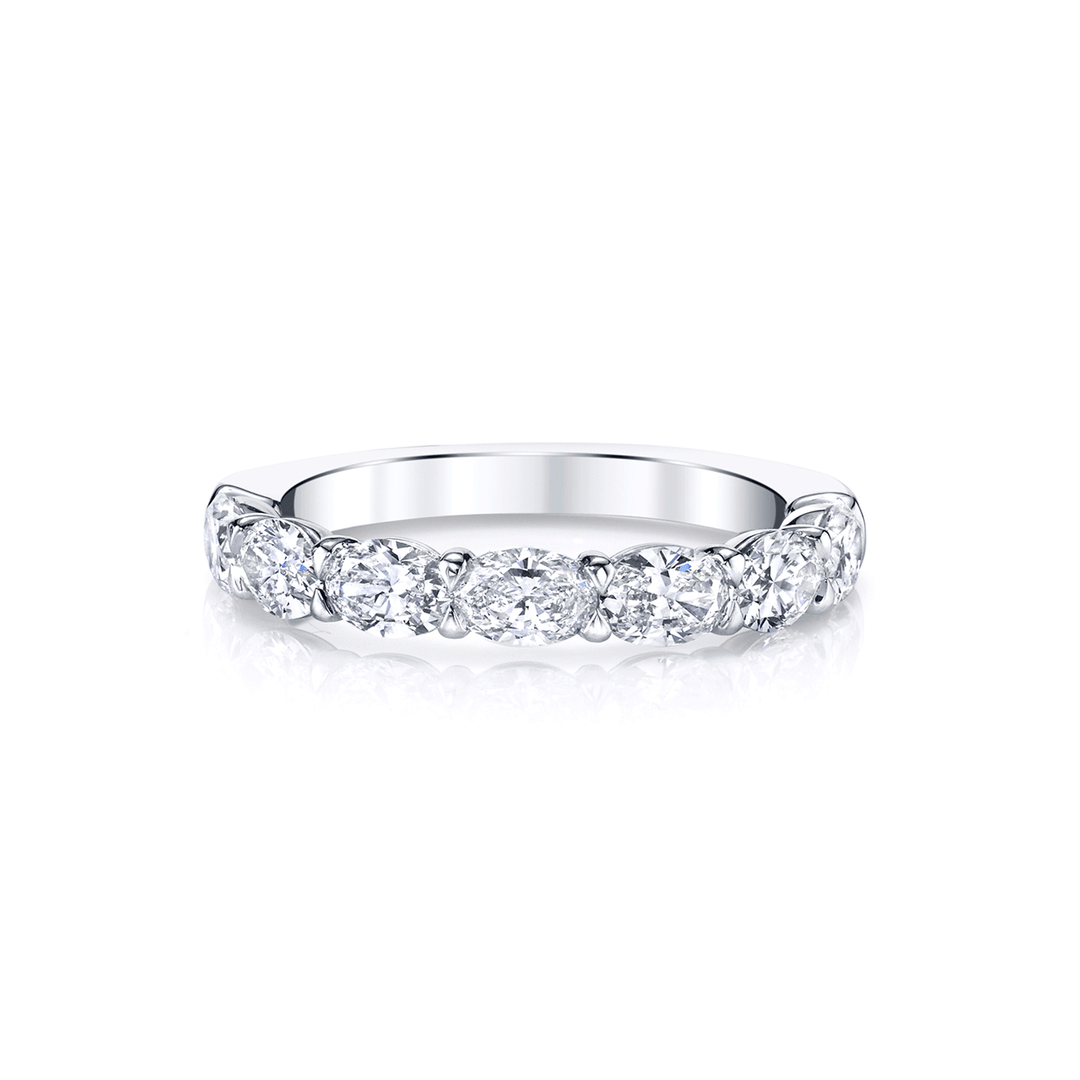Platinum and Oval Diamond 2.13 Total Weight Band