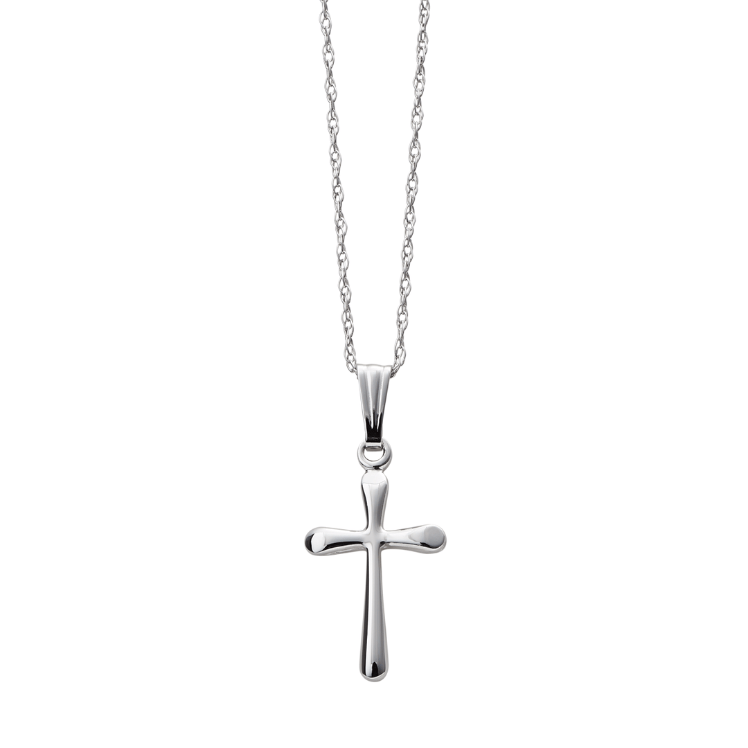 14k White Gold Children's Cross Pendant
