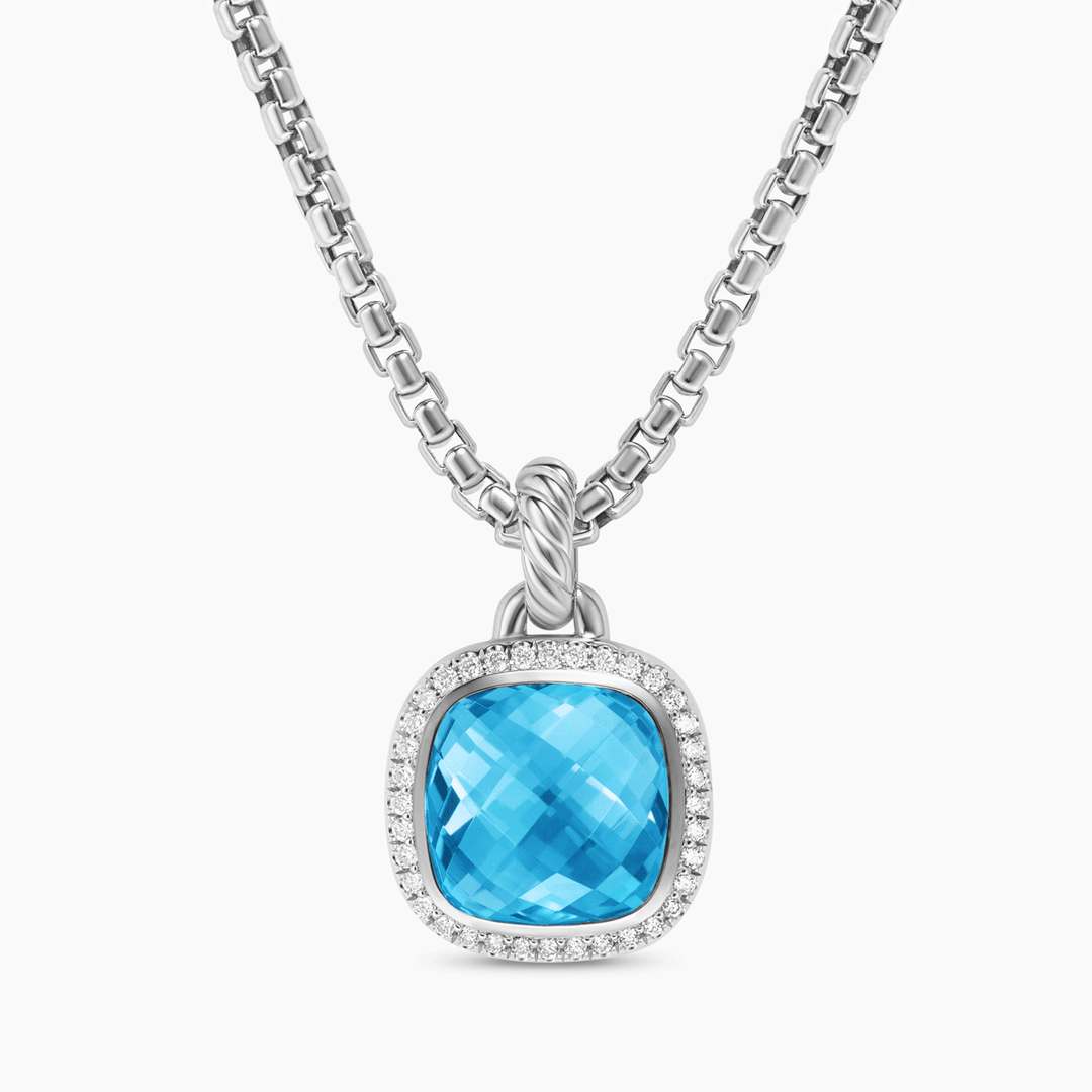 David Yurman Albion® Pendant Sterling Silver with Blue Topaz and Diamonds, 11mm