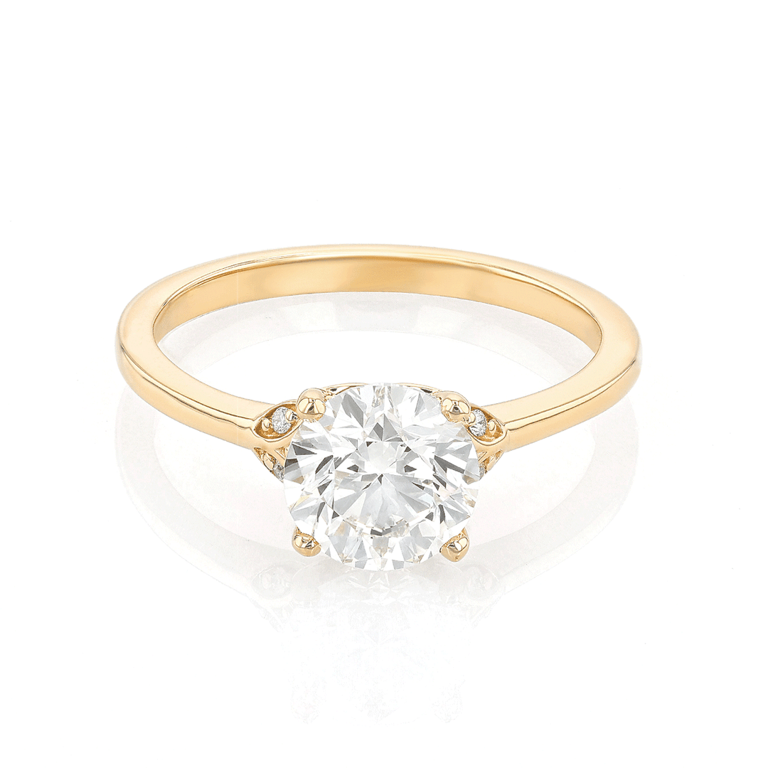 14k Yellow Gold and 1.50 Total Weight Diamond Engagement Ring