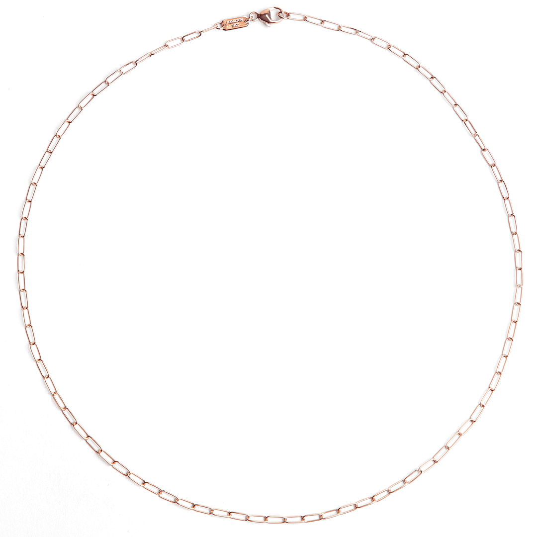 Hamilton Collection 14k Rose Recycled Gold Extra Small 2.2mm Long Link Chain 16" Necklace