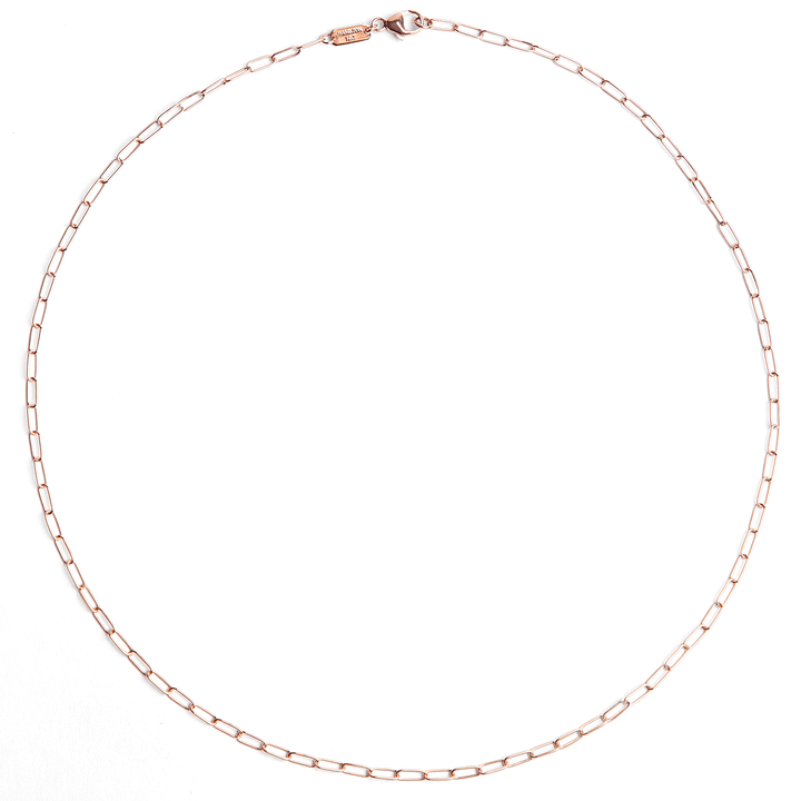 Hamilton Collection 14k Rose Recycled Gold Extra Small 2.2mm Long Link Chain 16" Necklace