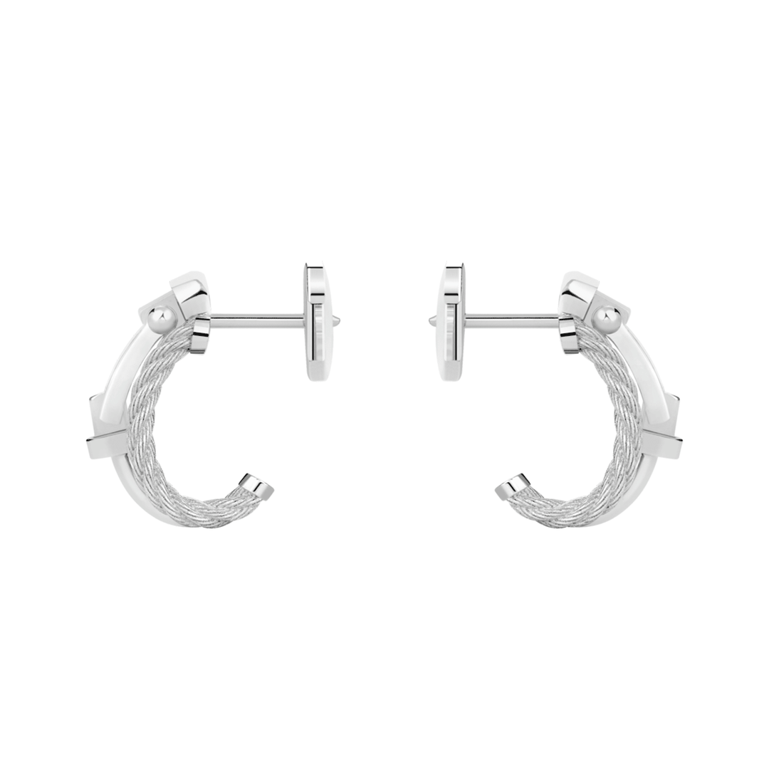 FRED Force 10 Rise 18k White Gold and Diamond Earrings