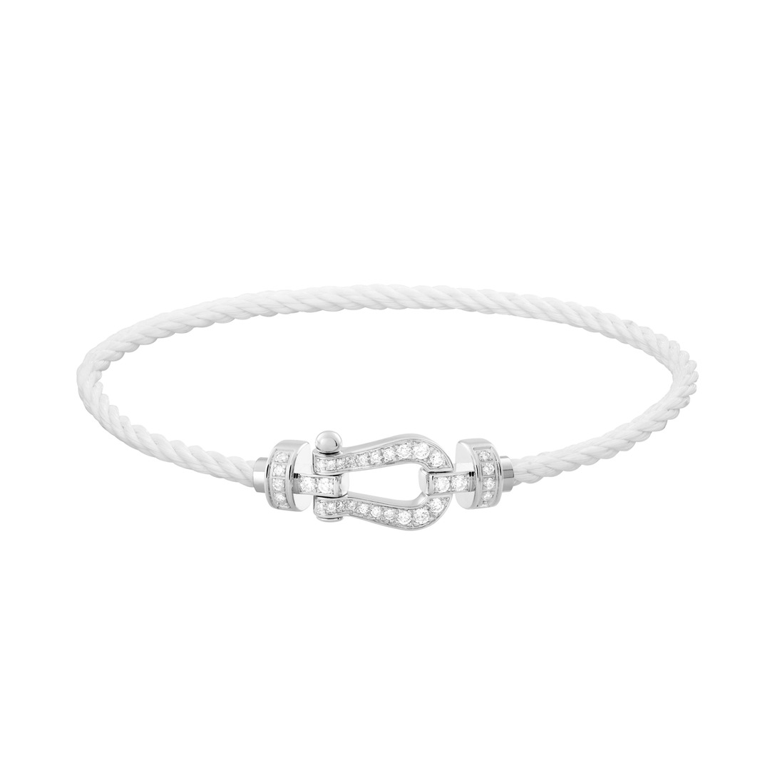 FRED White Cord Bracelet with 18W Diamond MD Buckle, Exclusively at Hamilton Jewelers