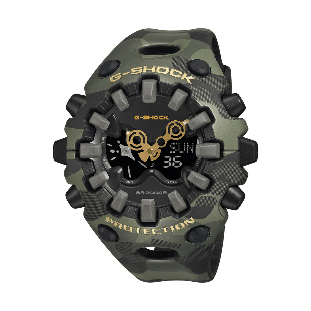 G-Shock Bold Camo and Gold Analog-Digital GAV01CMG-3A