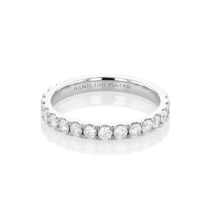 Lisette Platinum and Diamond .80 Total Weight  3/4 Way Around Band