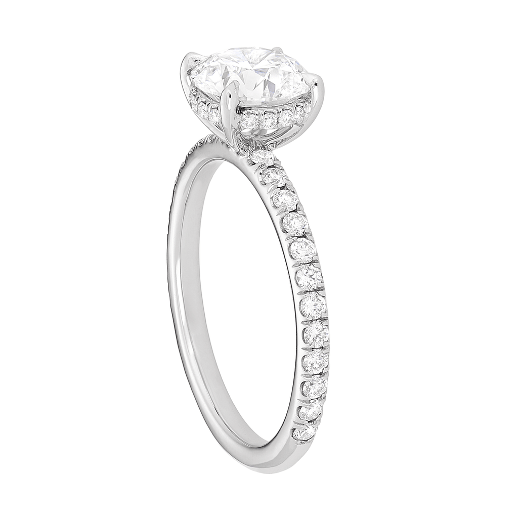 Hamilton Silhouette Collection Platinum and Radiant Cut Diamond Mounting Ring