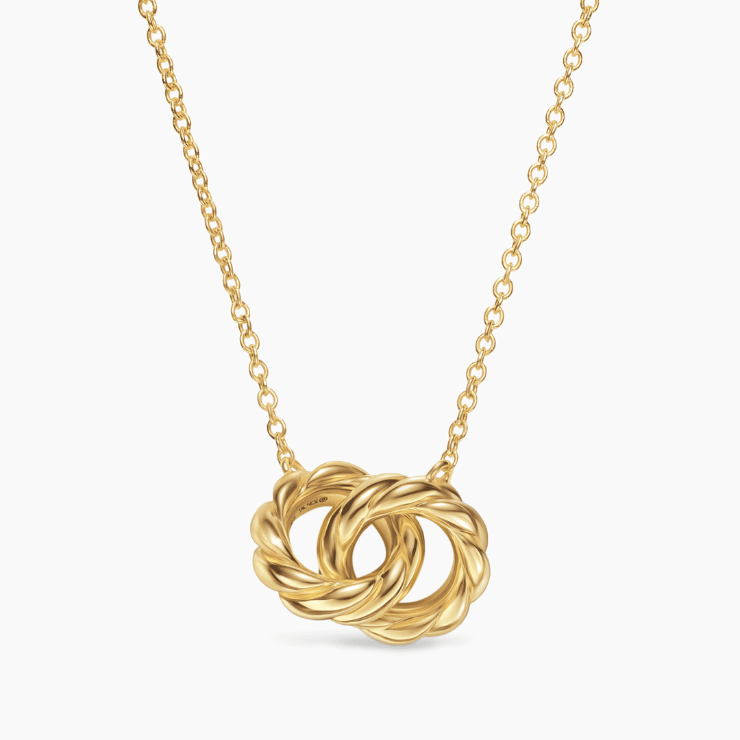 David Yurman Sculpted Cable Chain Necklace 18k Yellow Gold, 9mm