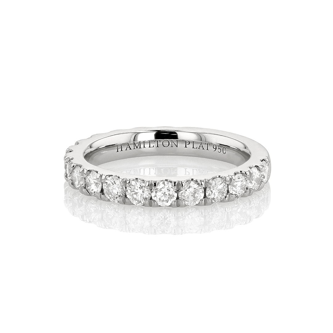 Hamilton Lisette Collection Platinum and 1.25 Total Weight Diamond Half Way Band