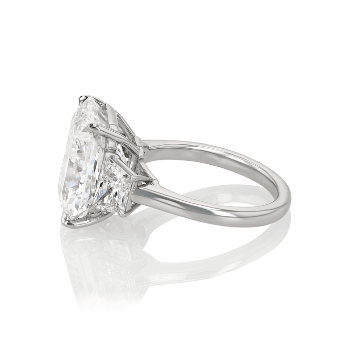 Hamilton Private Reserve Collection Platinum and Radiant Diamond 8.83 Total Weight Three Stone Ring