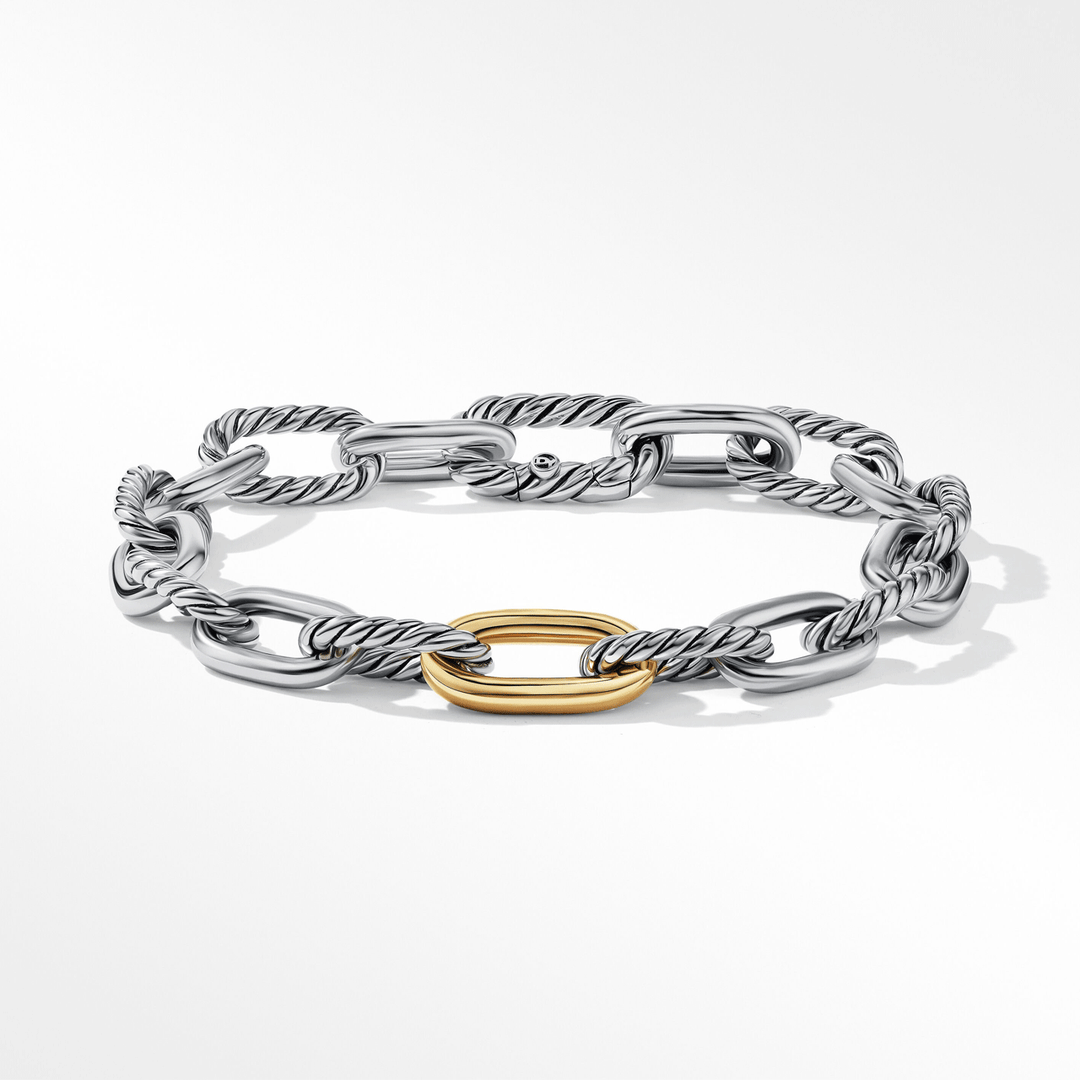 David Yurman Madison Chain Bracelet Sterling Silver with 18k Yellow Gold, 8.5mm