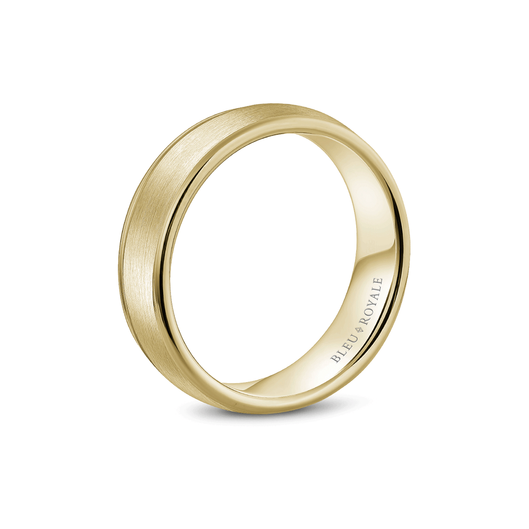 14k Yellow Gold 6.5mm Satin and Polished Wedding Band