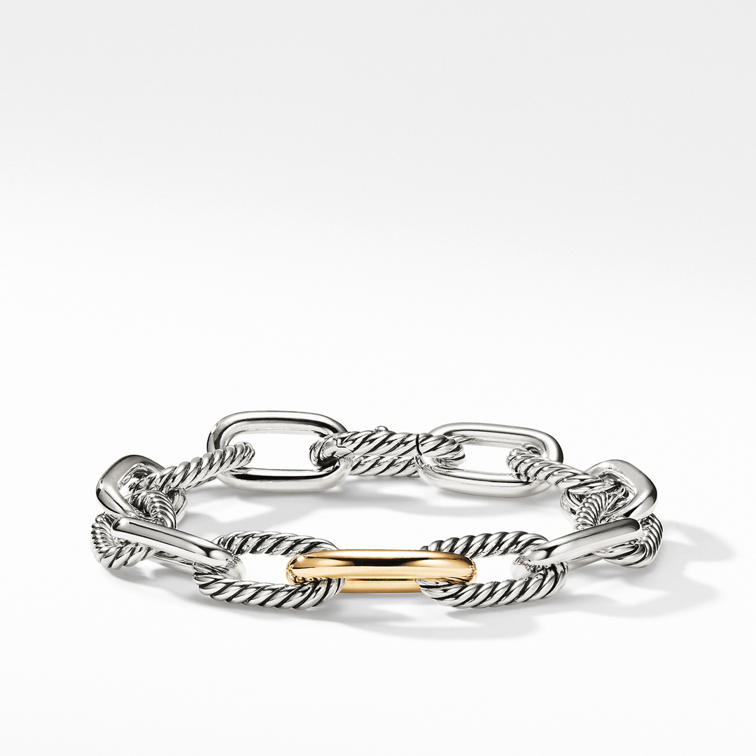 David Yurman Madison Chain Bracelet Sterling Silver with 18k Yellow Gold, 11mm