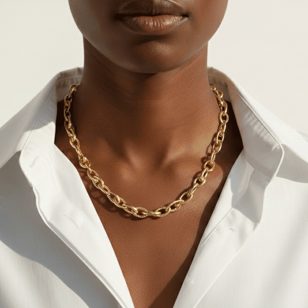 Hamilton Collection 14k Yellow Gold 8mm Collar Necklace