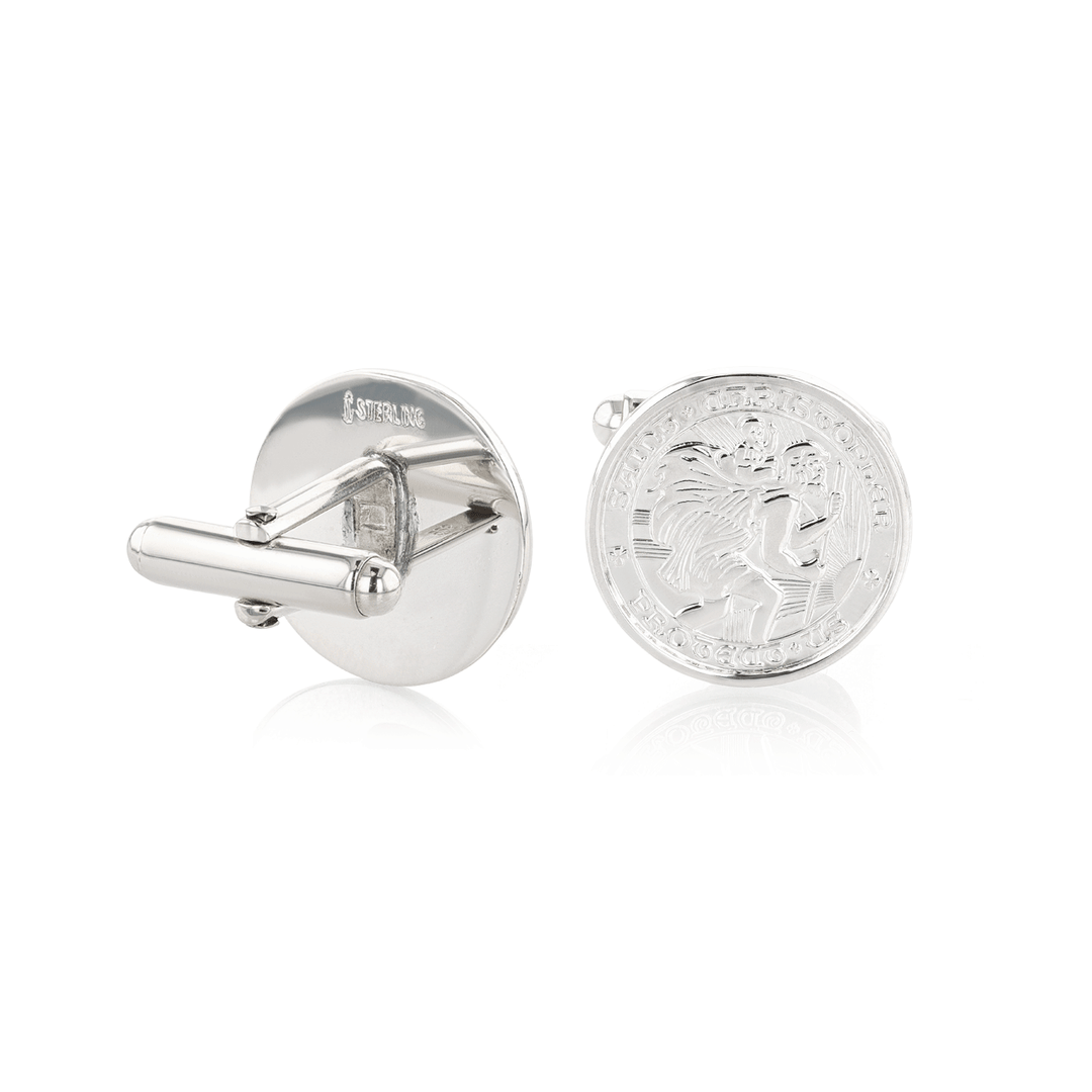 Sterling Silver St. Christopher Cufflinks