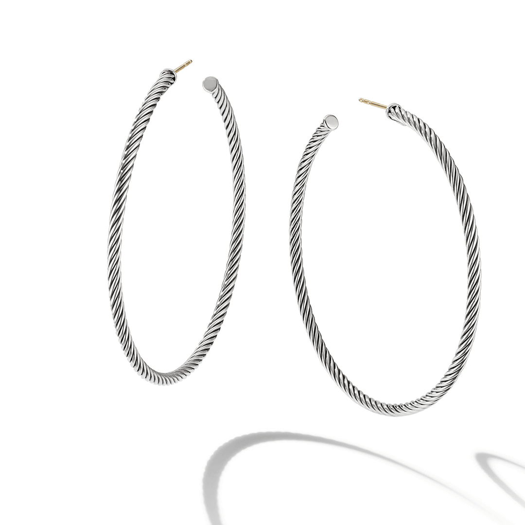 David Yurman Sculpted Cable Hoop Earrings