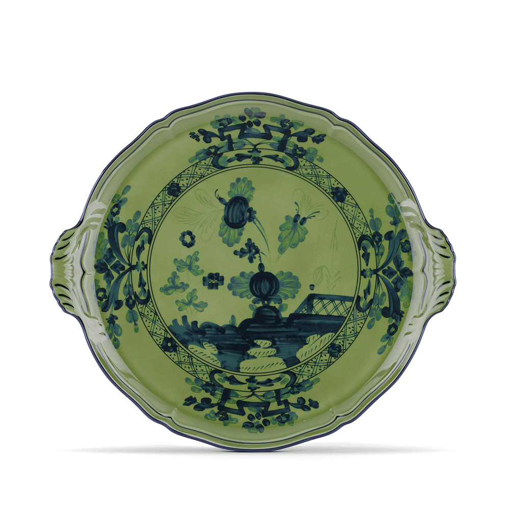 Ginori 1735 Oriente Italiano Malachite Cake Plate