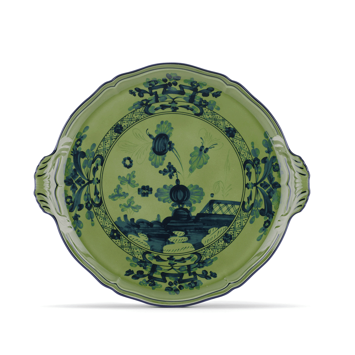 Ginori 1735 Oriente Italiano Malachite Cake Plate