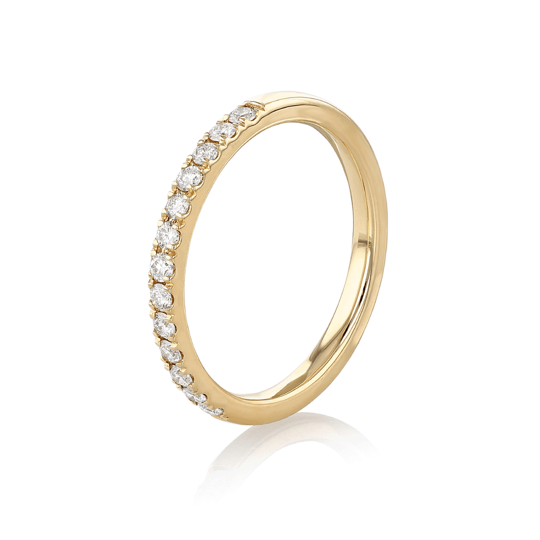 Hamilton Lisette Collection 18k Yellow Gold and 0.25 Total Weight Diamond Half Way Band