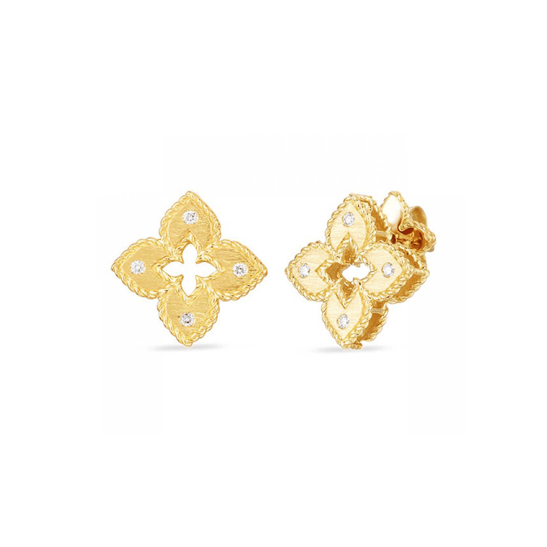 Roberto Coin Venetian Princess 18K Yellow Gold Petite Diamond Earrings