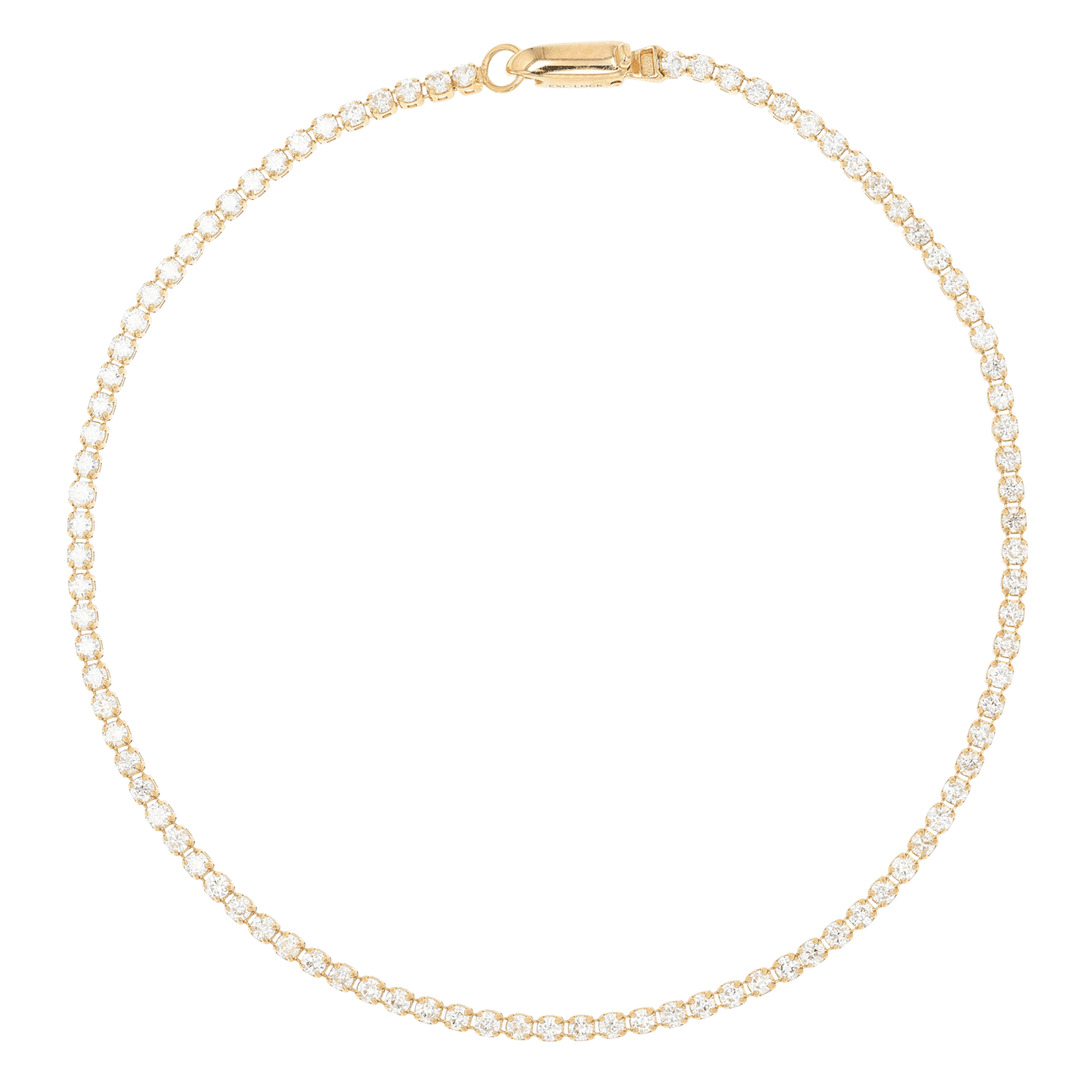 14k Yellow Gold and 1.20 Total Weight Diamond Line Bracelet