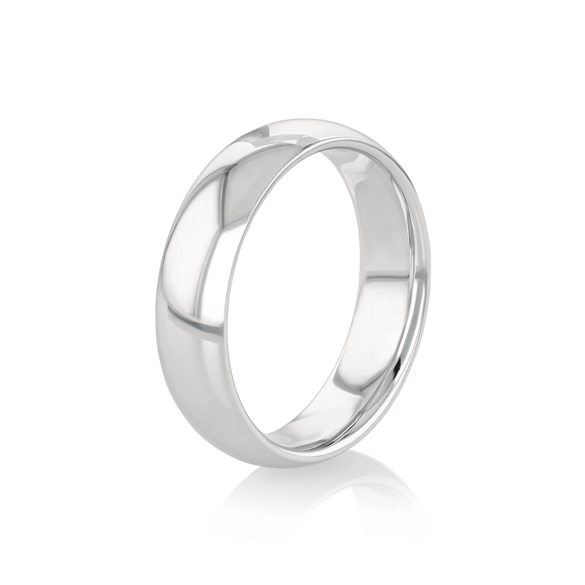 Hamilton Collection 18k White Recycled Gold 6mm Comfort Fit Wedding Band