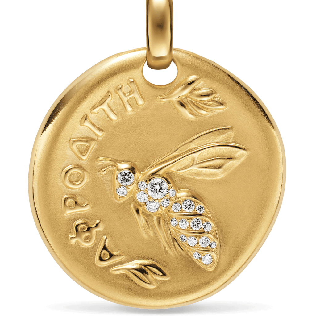 David Yurman Aphrodite Medallion Amulet 18K Yellow Gold with Diamonds, 28.3mm
