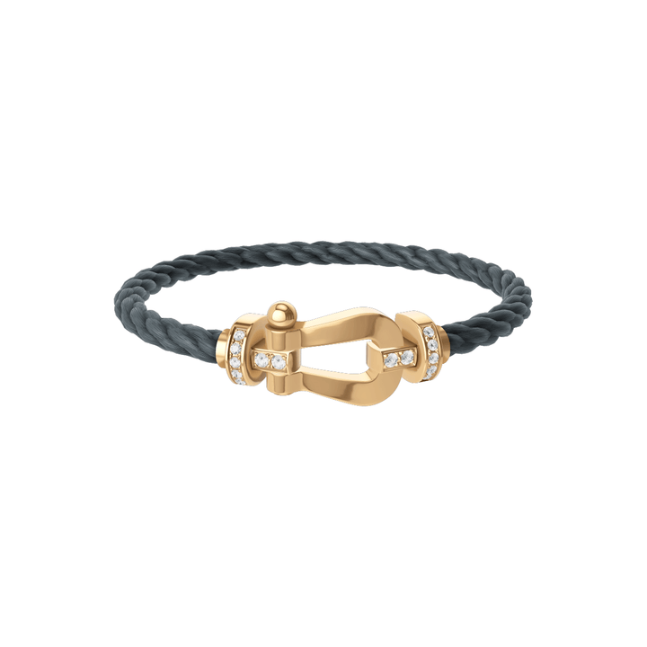 FRED Force 10 Storm Grey Cord with 18k Yellow LG Half Diamond Buckle, Exclusively at Hamilton Jewelers