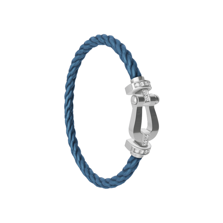 FRED Force 10 Blue Jean Cord with 18k Half Diamond LG Buckle, Exclusively at Hamilton Jewelers