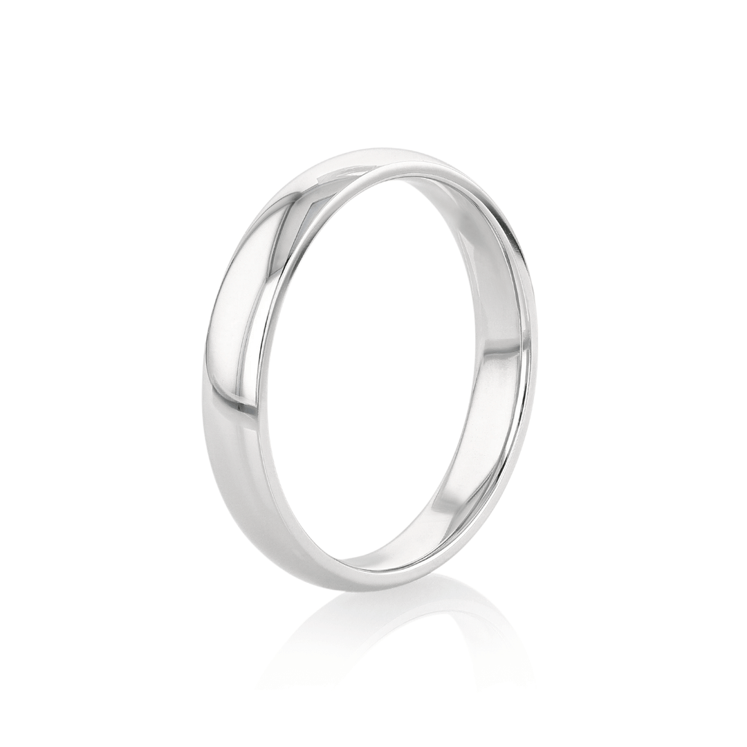 Hamilton Collection 18k White Recycled Gold 4mm Comfort Fit Wedding Band
