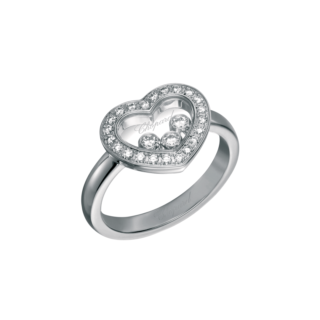 Chopard Happy Diamonds 18k White Gold Diamond Heart Ring