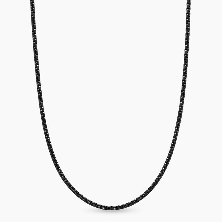 David Yurman Box Chain Necklace Stainless Steel with Black PVD Coating, 2.7mm
