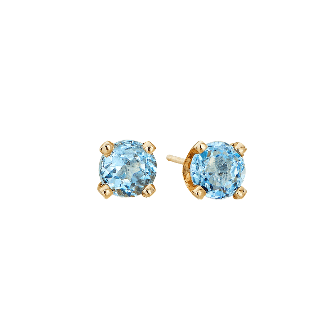 14k 3mm Zircon Birthstone December Stud Earrings