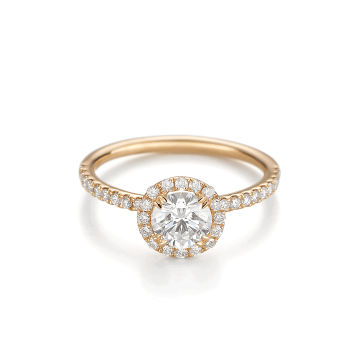 Lisette18k Gold and .30 Total Weight Diamond Halo Engagement Ring Mounting