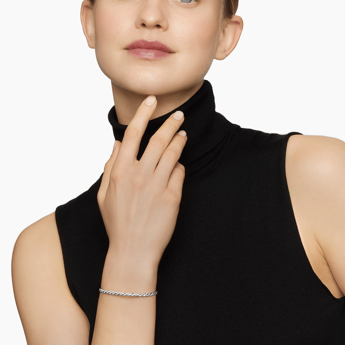 David Yurman Pavéflex Bracelet in 18k White Gold with Diamonds