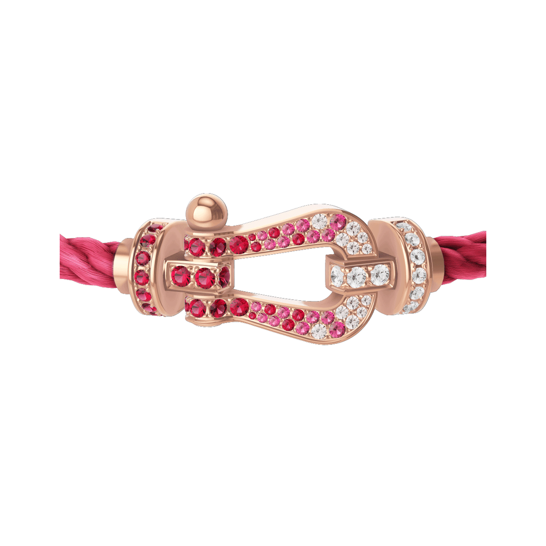 Fred FORCE 10 Rosewood Cable 18k Rose Gold Diamonds and Red Gem Stone LG Buckle, Exclusively at Hamilton Jewelers