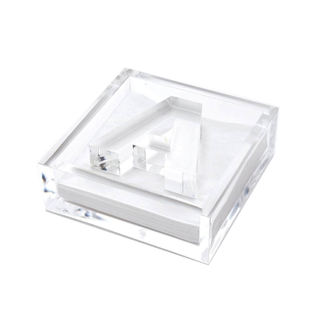 Lucite Initial Cocktail Napkin Holder