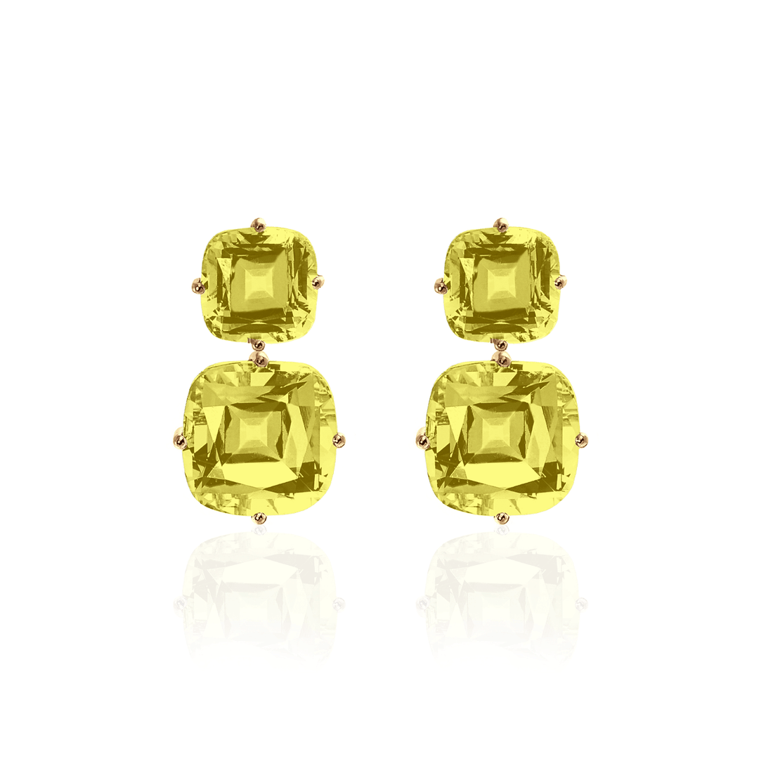 Goshwara Gossip 18k Yellow Gold and Lemon Quartz Earrings