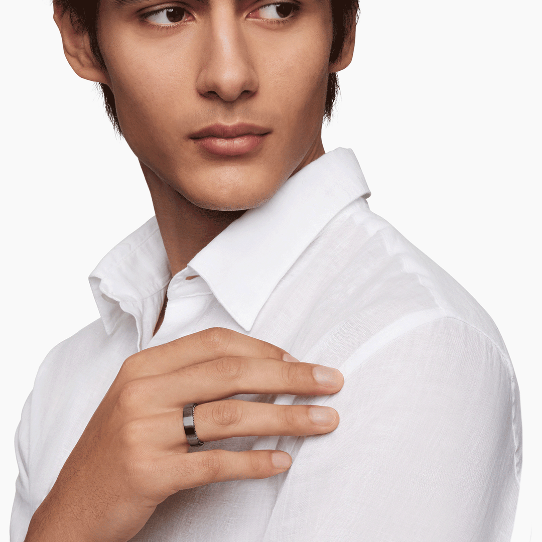 David Yurman Streamline Band In Grey Titanium