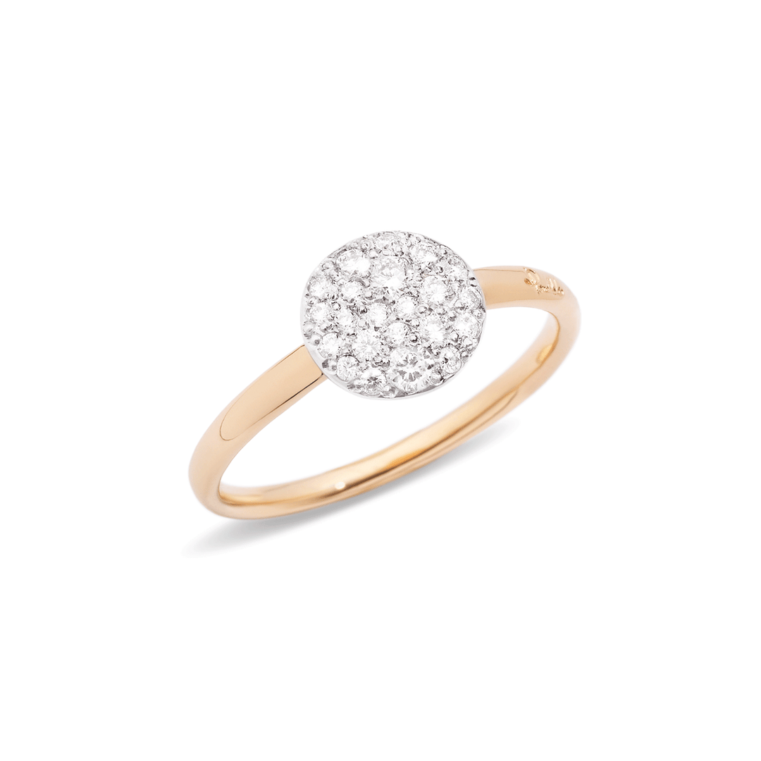 Pomellato Sabbia 18k Rose White Gold and Diamond Ring