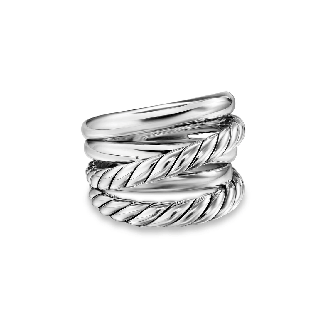 David Yurman Crossover Five Row Ring Sterling Silver, 17.5mm