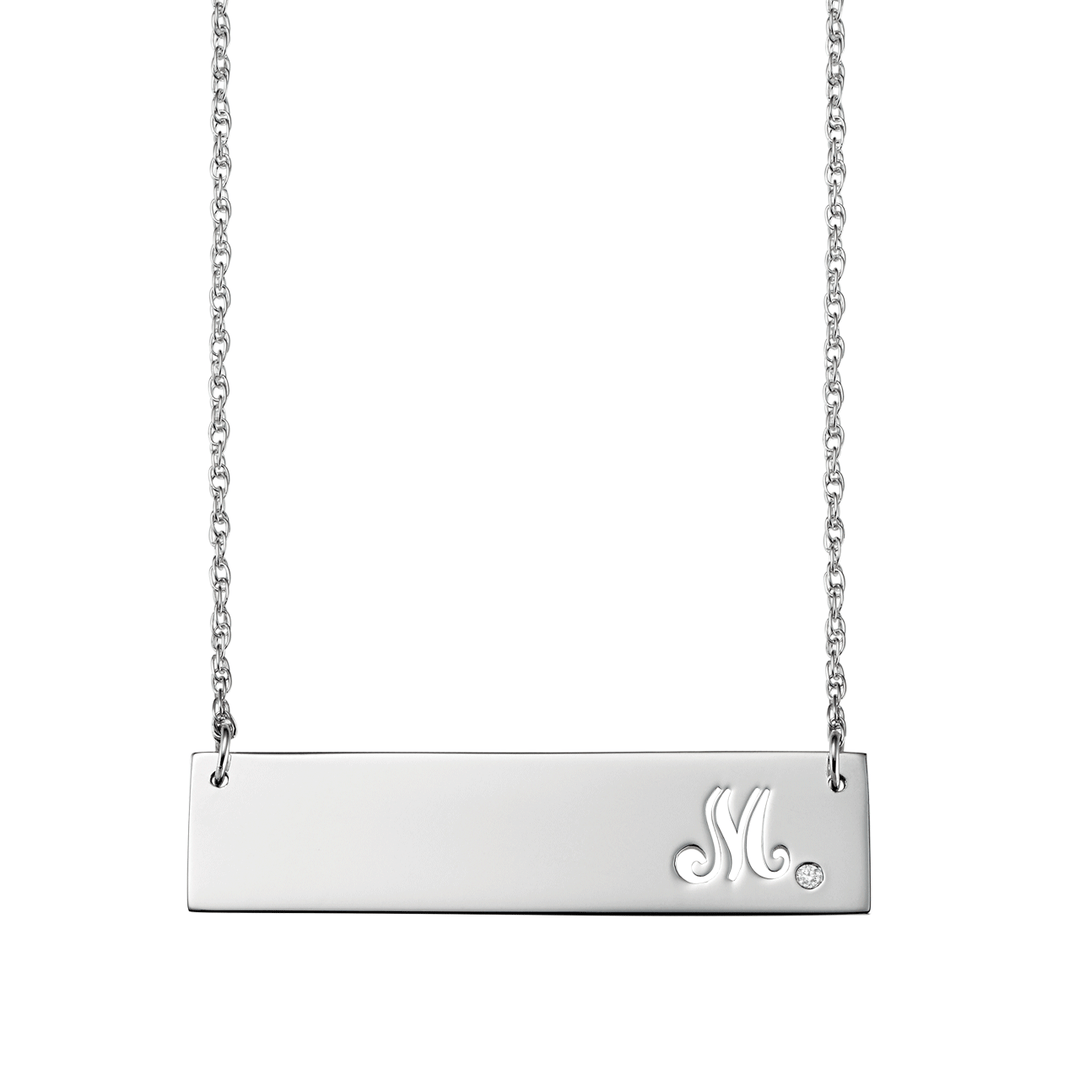 Sterling Silver Script Initial Necklace