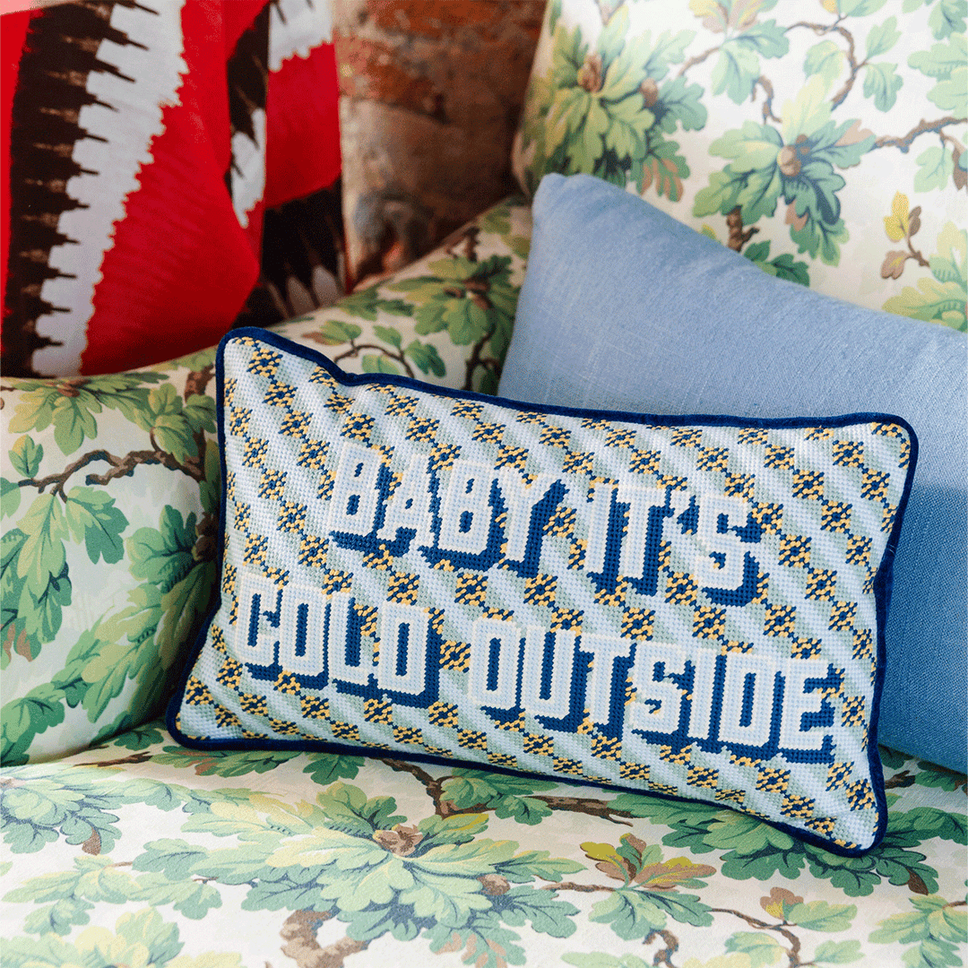 Baby Its Cold Outside Needlepoint Pillow
