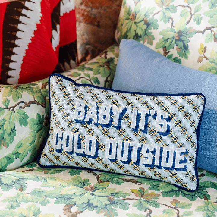 Baby Its Cold Outside Needlepoint Pillow