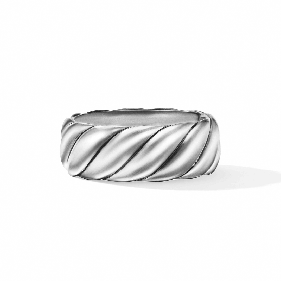 David Yurman Sculpted Cable Contour Band Ring in Sterling Silver