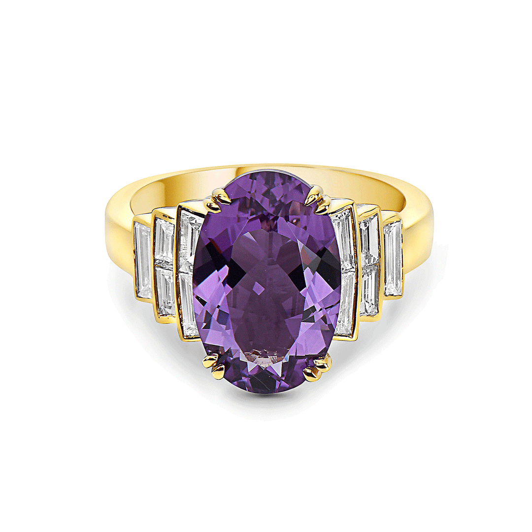 Charles Krypell Precious Pastel 18k Gold and Amethyst Ring