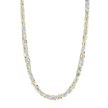 18k Yellow Gold and 11.50 Total Weight Emerald Cut Diamond Necklace