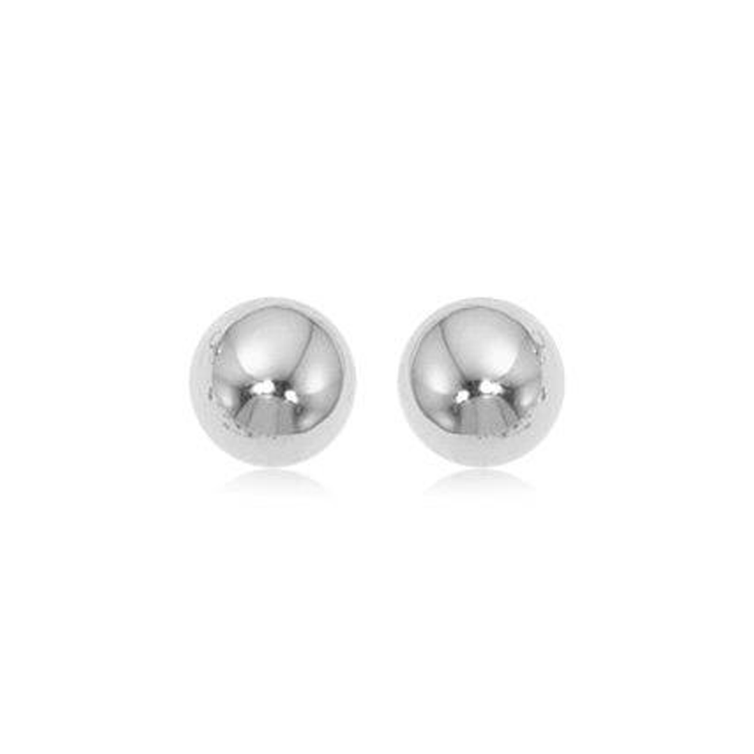 Classic 14k White Gold 10mm Ball Stud Earrings